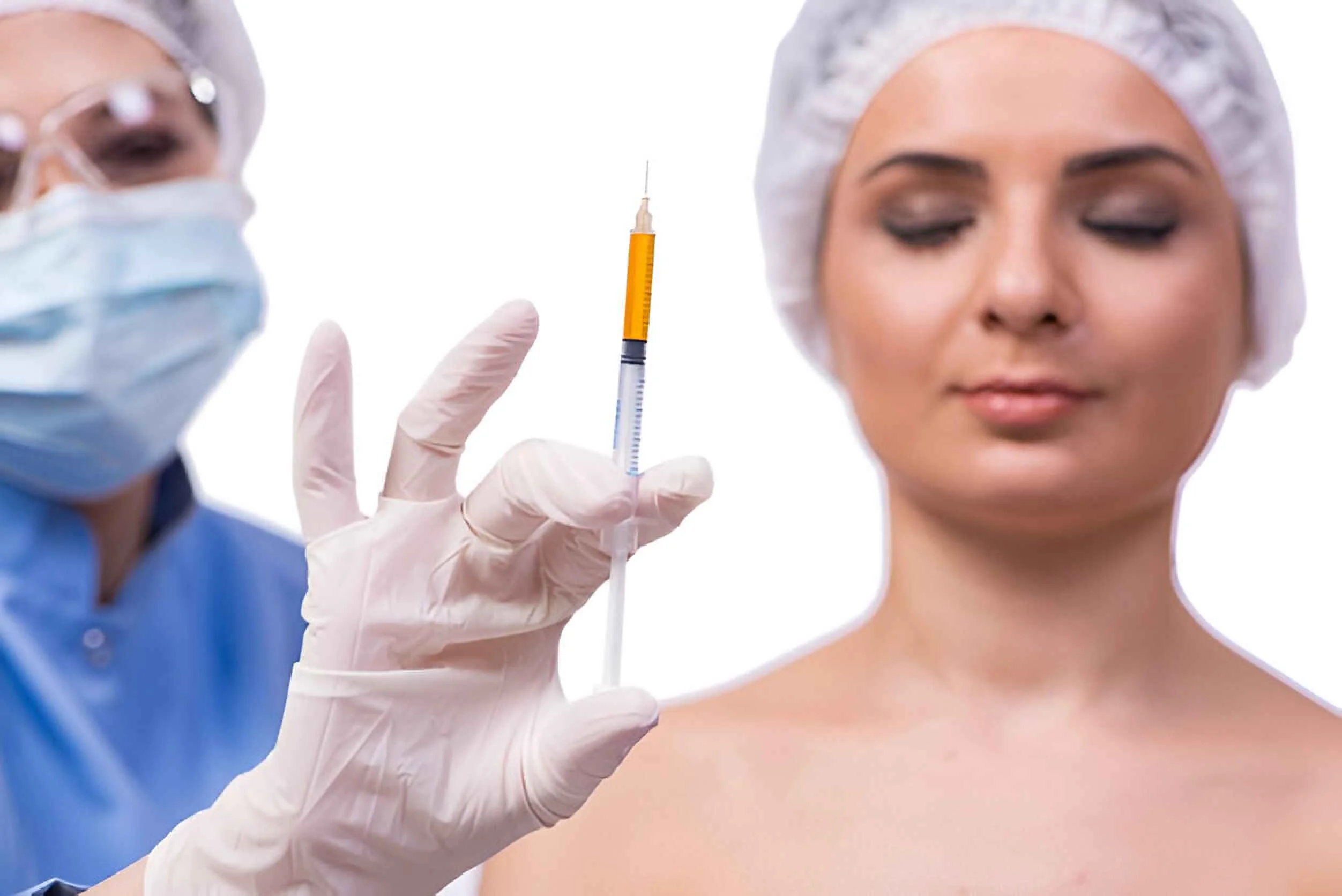 Young woman preparing for PRP injection for skin